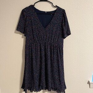 Madewell flutter sleeve ruffle hem dress in sugar dot